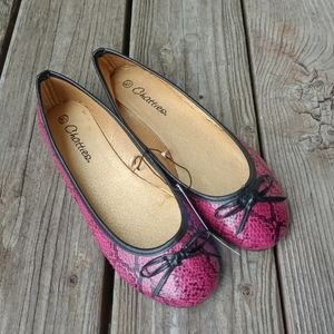 Pink Snake Skin Ballet Flats Size M (7-8) NWT 🏷️